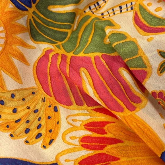 FARM RIO LONG-SLEEVE V-NECK WRAP MIDI DRESS - Picture 3 of 3